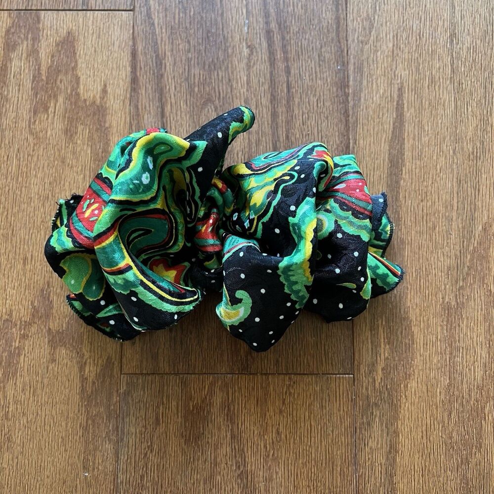 Vintage 80s 90s Hair Bow Lot 3 Ruffled Big Barrettes Preppy Cottagecore Floral - Picture 2 of 10